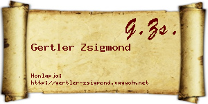 Gertler Zsigmond névjegykártya